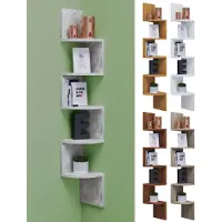 VCM Bois Étagère CD DVD Rangement Déco Étagère murale Étagère d'angle Mintis Bois Étagère CD DVD Rangement Déco Étagère murale Étagère d'angle Mintis