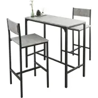 SoBuy OGT03-HG Ensemble de tables de bar 3 pièces Table de salle à manger Meubles de balcon Meubles de bistrot
