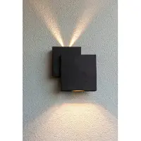 Lutec ECO-LIGHT LED Applique murale d'extérieur RIALTO noir 18W 200+700lm IP44 up & down