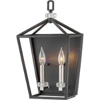 Quintiesse Applique murale Stinson, noir et nickel poli, 2xE14x60W, métal, dimensions : 43,1 x 25,4 x 17,2 cm, IP20, Quintiesse
