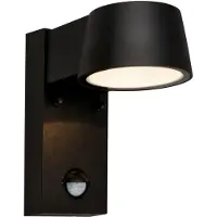 Telefunken Lampe LED murale, détecteur de mouvement, capteur crépusculaire, noir, Dimensions : 16,5 x 9,5 x 15,5 cm