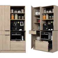 Parisot Buffet Fumay avec 2 portes & 2 tiroirs - décor chêne / aspect béton
