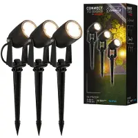 Briloner CONNECT TO SHINE Kit d'extension Iris avec jeu de 3 projecteurs LED de jardin, IP65