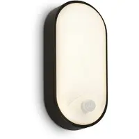 Briloner Ruch LED Lampe murale extérieure IP65, détecteur de mouvement, protection contre les projections d'eau, portée 6m, détection 100 degrés, noir, 22 x 10,5 x 6 cm