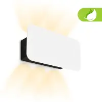Briloner Meluna Applique murale sans alimentation électrique, tactile, batterie et source lumineuse interchangeables, à intensité variable, Up-& Down light, noir, 17 x 9 x 4,3 cm