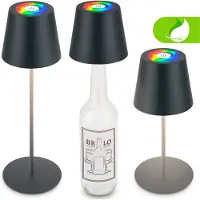 Briloner RGB/W Accu lampe de table, IP44, 2,5W, anthracite incl. bottle cap (200 lm)
