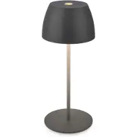 B.K.Licht Mini lampe de table LED sans fil IP44, variateur, tactile, protection contre les éclaboussures, sans fil, anthracite, Ø8 x 20 cm