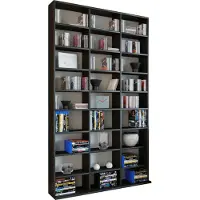VCM Étagère en bois pour CD et DVD Étagère à livres Étagère à médias Séparateur de pièce Étagère décorative Megosa XL