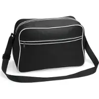 Bagbase RETRO SHOULDER BAG Black/White - Bagbase BG14 - Taille 40x28x18 cm