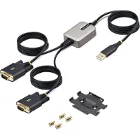 StarTech.com .com 2P6FFC-USB-SERIAL changeur de genre de câble USB-A 2 x DB-9 RS-232 Noir, Gris