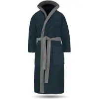 Normani Peignoir long bleu marine / gris