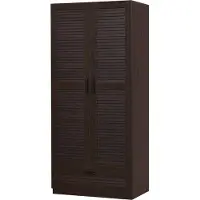 En.casa Armoire 'Finning' avec 2 portes, 1 tringle, 4 compartiments, 1 tiroir noyer foncé
