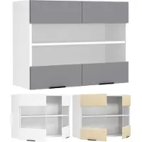 VCM Armoire de cuisine largeur 80 cm Porte en verre Armoire suspendue en verre Cuisine Meubles de cuisine Fasola
