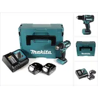 Makita DDF 485 RGJ 18 V Li-Ion Perceuse visseuse sans fil Brushless 13 mm + Coffret MakPac + 2 x Batteries 6,0 Ah + Chargeur