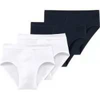 Schiesser Slip bleu foncé / blanc