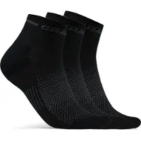 Craft - Pack de 3 paires de chaussettes - Core Dry Mid Sock 3-Pack Black - Taille 40-42 - Noir