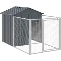 vidaXL Niche pour chiens avec enclos Anthracite 117x201x123cm Acier galvanisé