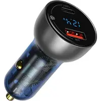 Baseus Cckx-C0a Chargeur D'appareils Mobiles Universel Bleu, Gris Allume-Cigare Charge Rapide Auto