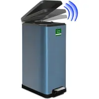 Floordirekt Poubelle Zack bleu métallisé 15 L