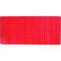 MSV Tapis Fond de baignoire antid?rapant Caoutchouc QUADRO 36x76cm Rouge