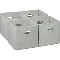 Relaxdays 4x boîte de rangement (26 l, 30 x 30 x 30 cm)