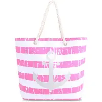 Normani Sac de plage gris clair / fuchsia / blanc