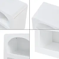 En.casa Table d'appoint « Vågå » avec 2 compartiments ouverts 45 x 40 x 30 cm Blanc