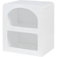 En.casa Table d'appoint « Vågå » avec 2 compartiments ouverts 45 x 40 x 30 cm Blanc