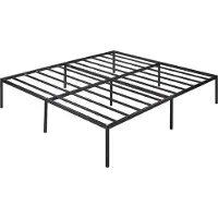 En.casa Lit métallique 'Vårdö' avec matelas 160 x 200 cm noir