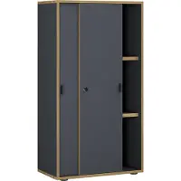 VCM Armoire de bureau à 3 compartiments Armoire à dossiers moderne à portes coulissantes Dimensions : env. H 110 x L 60 x P 37 cm ¿ Salia 3 compartiments