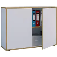 VCM Armoire de bureau en bois Armoire de classement Salia 2 portes largeur 100 cm Armoire de bureau en bois Armoire de classement Salia 2 portes largeur 100 cm