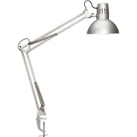 MAUL Lampe de table MAULstudy E27 LED 3.000 K pied à pince argent