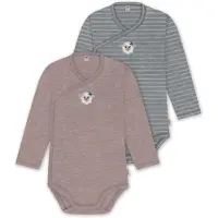Normani Barboteuse / body gris foncé / rouge chiné