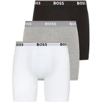 BOSS pour homme. 50538142 Pack 3 Boxers Power blanc, gris, noir (S), Homewear, Coton