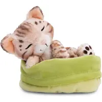 Nici Chat Dormant Dans Panier Teddy 12 Cm