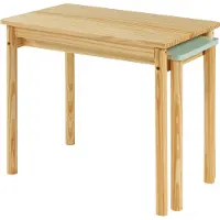En.casa Table d'enfant extensible 'Skellefteå' Bureau d'enfant 60x38x52 cm pin + MDF naturel/vert menthe