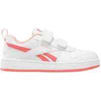Reebok Baskets Fille Royal Prime 2.0 à Deux Scratchs Blanc/Corail coucher de soleil/Orange ensoleillé