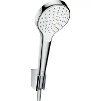Hansgrohe HG Ensemble de douche CROMA SELECT S 1jet flexible de douche Isiflex 1250mm blanc/chrome (1 Type de jet, 16 l/min)