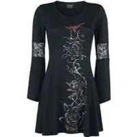 Alchemy England Robe mi-longue Gothic de - Bleeding Rose - S - 3XL - pour Femme - noir - Taille XXL