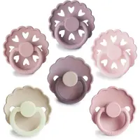 Frigg 6-Pack Pacifiers Round Silicone Size 2 tétine Blooming Love 6 pcs