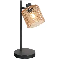 Mexlite Lampe de table - ambre noir - Ocre - verre métal - lampe en verre coloré - E14 - 4227ZW -