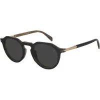 David Beckham Lunettes de soleil - - DB 1171/S - Monture acétate - Forme ronde - Noir/Beige rayé