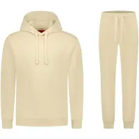 HUGO pour homme. 50492581 Survêtement décontracté avec logos beiges contrastés (S), Casuel, Sport, Coton, Multisport, Manche longue