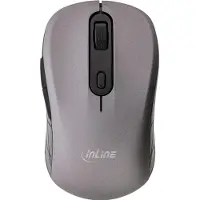 InLine 3-en-1 - Souris - optique - 5 boutons - sans fil - 2,4 GHz, Bluetooth 4,0 - USB / récepteur sans fil USB-C - gris/noir (55363)
