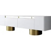 Skye Decor , Bohem - Blanc, Or, Meubles TV, Blanc, 180 x 50 x 30 cm