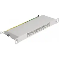 DeLOCK 10″ Patchpaneel 8 ports Cat.6A 0,5 HE gris -