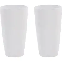 Beliani Lot De 2 Cache-Pots Blancs D 32 Cm Tseria
