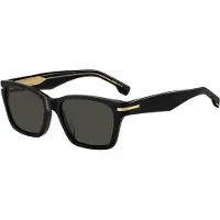 BOSS Lunettes de soleil en acétate noir avec charnières dorées