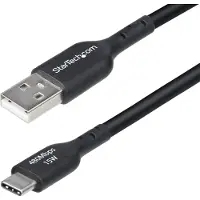 StarTech.com .com Câble de Charge USB-A vers USB-C de 4m, Charge et Synchronisation, 3A, USB 2.0, Gaine TPE - Cordon de Charge USB Noir
