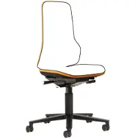 BIMOS Siège de bureau NEON , mécanisme synchrone, modèle de base sans rembourrage, avec roulettes, bande flex orange